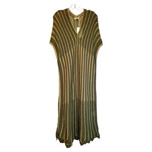 Striped Green and Cream Maxi Cover Up Dress